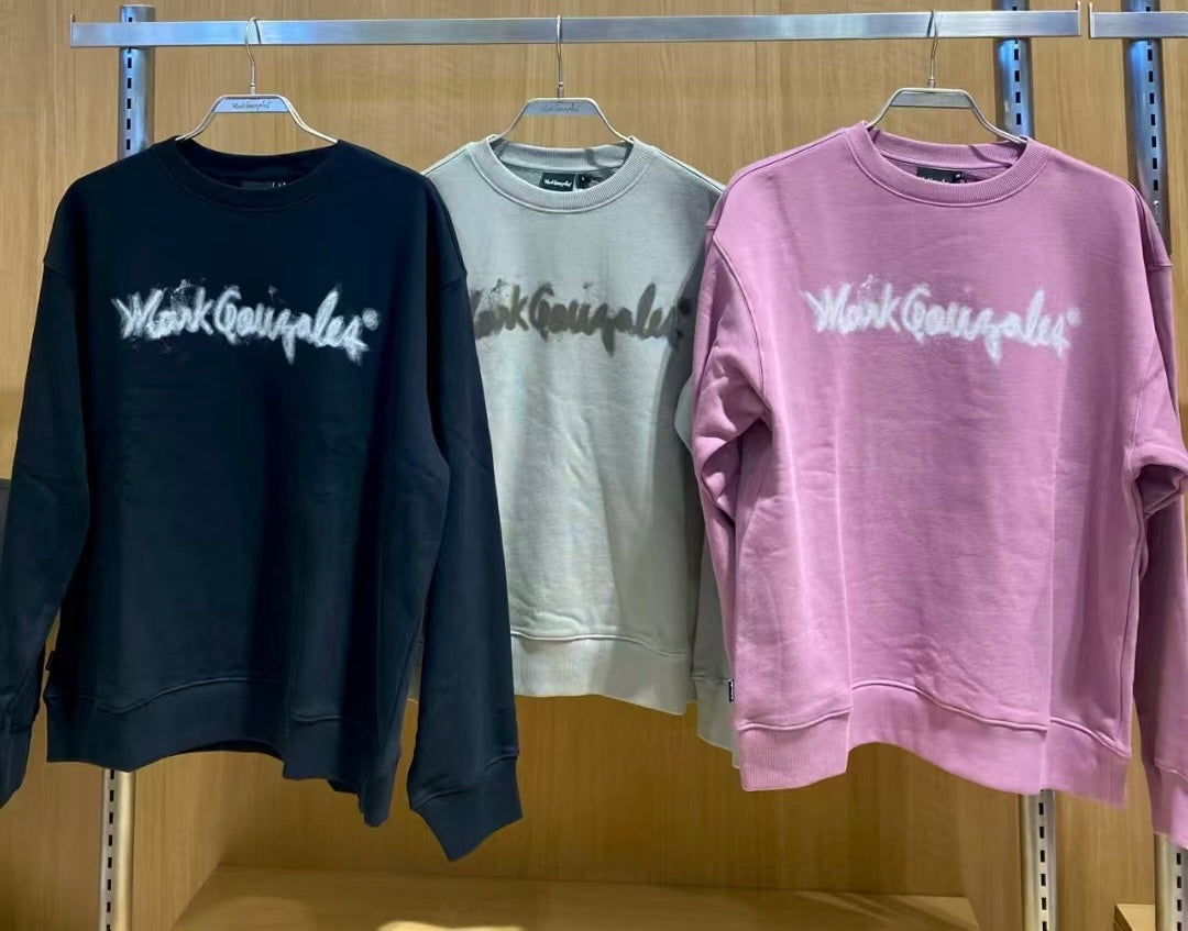 韓國 Mark Gonzales Sign Logo Blur Print Sweatshirt【MG127】