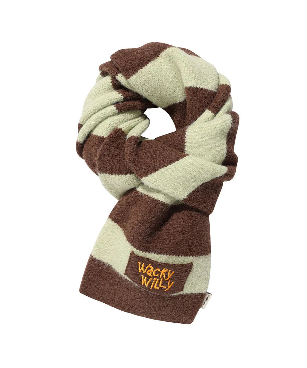 韓國 Wacky Willy Striped knit muffler【WW077】