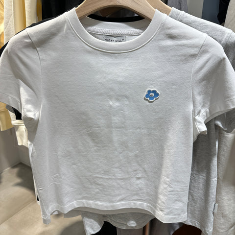韓國 Wacky Willy Women's Lily Wappen Crop Short Sleeve T-Shirt【WW148】