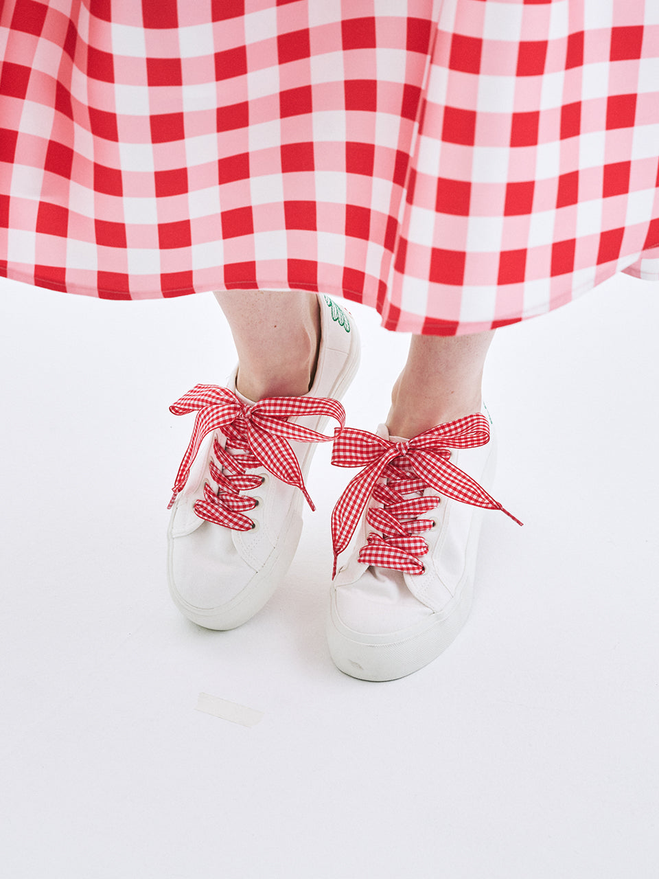 韓國 Mardi Mercredi Gingham Check Ribbon Shoelace【MM203】