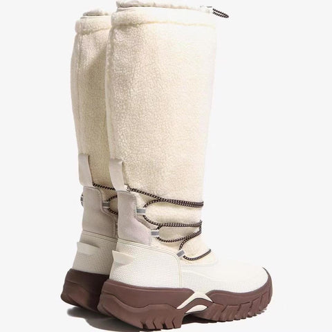 韓國 Hunter Women's Wanderer Shearling Insulated Tall Snow Boots防水【HR027】 - Image