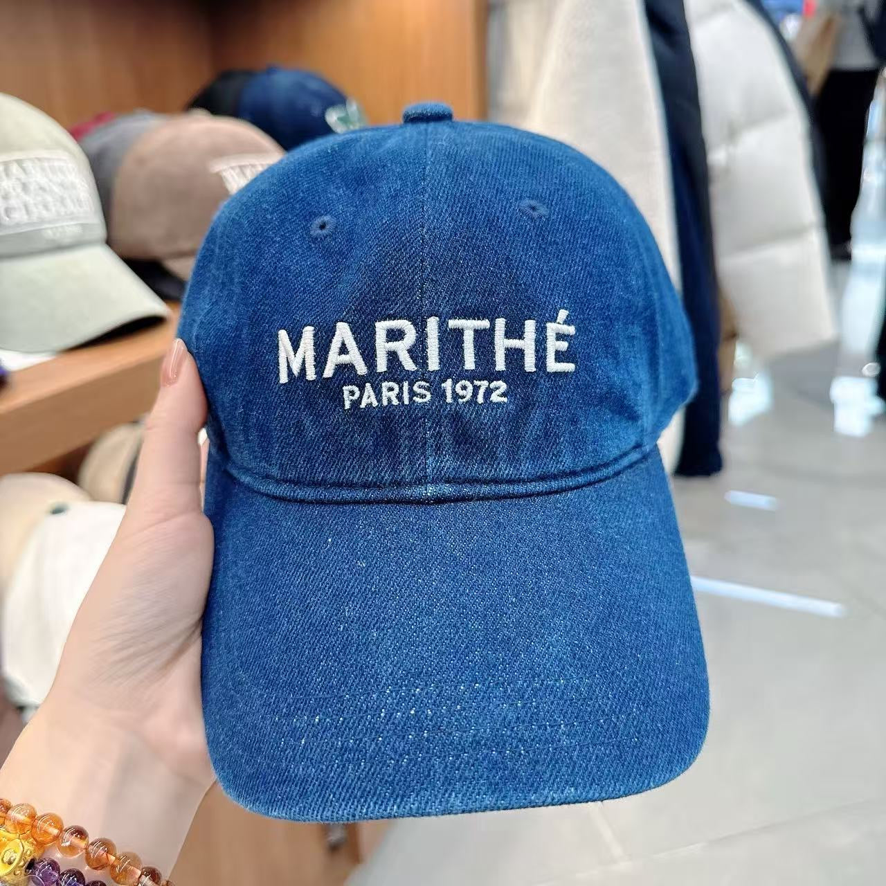 韓國 Marithe Francois Girbaud DENIM WASHING REGULAR LOGO BALL CAP【MF781】