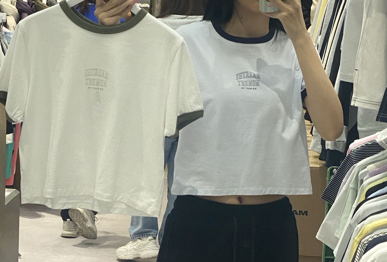 韓國 Markm SLOGAN CROP RINGER T-SHIRT【MA053】 - STT Mall HK 靚太網購
