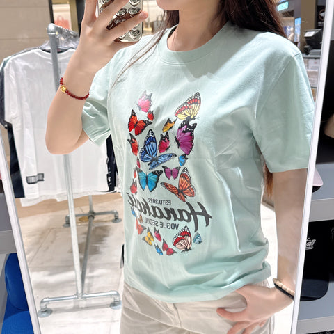 韓國 HANAHAII 蝴蝶圖案 T-shirt【HA024】 - Image