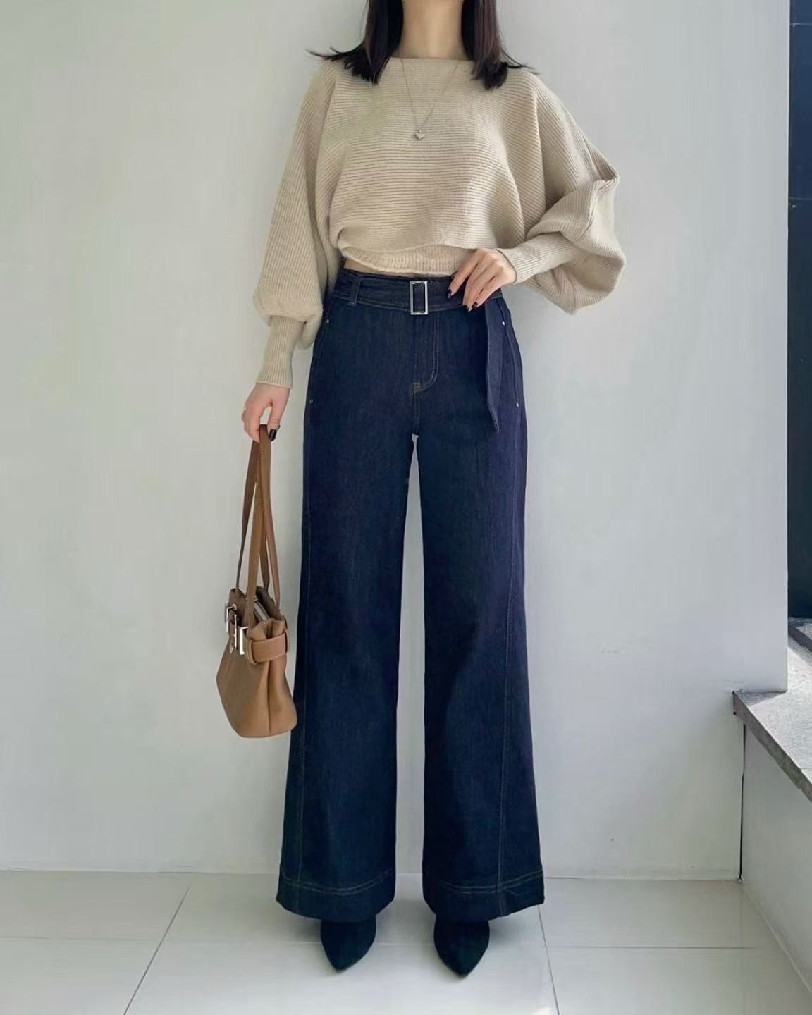 韓國 HowLuk 牛仔褲 刷薄毛 (冬季款)【H2558】