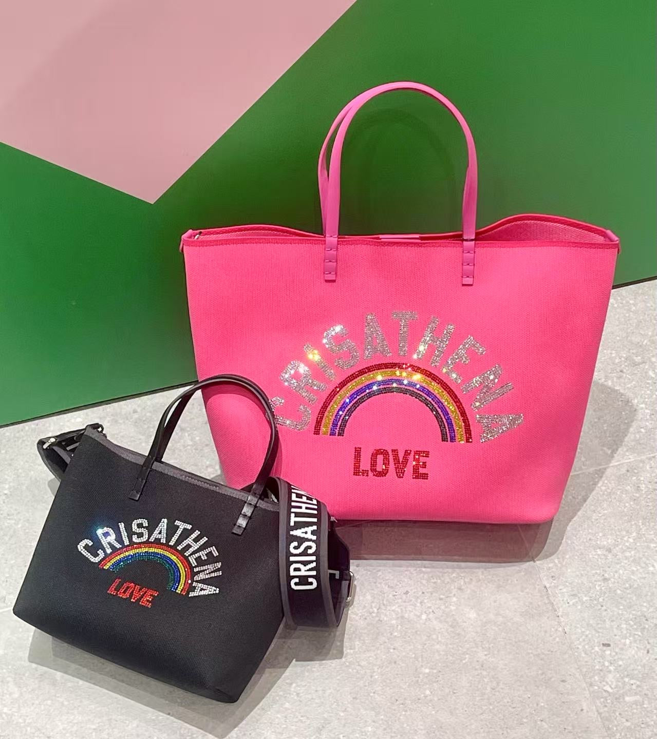 Crisathena Glam RainBow Love Large Tote Bag【SS070】