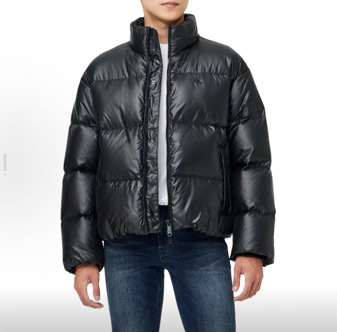 韓國 Calvin Klein Unisex Stand Collar Glossy Down Puffer Jacket【CK001】