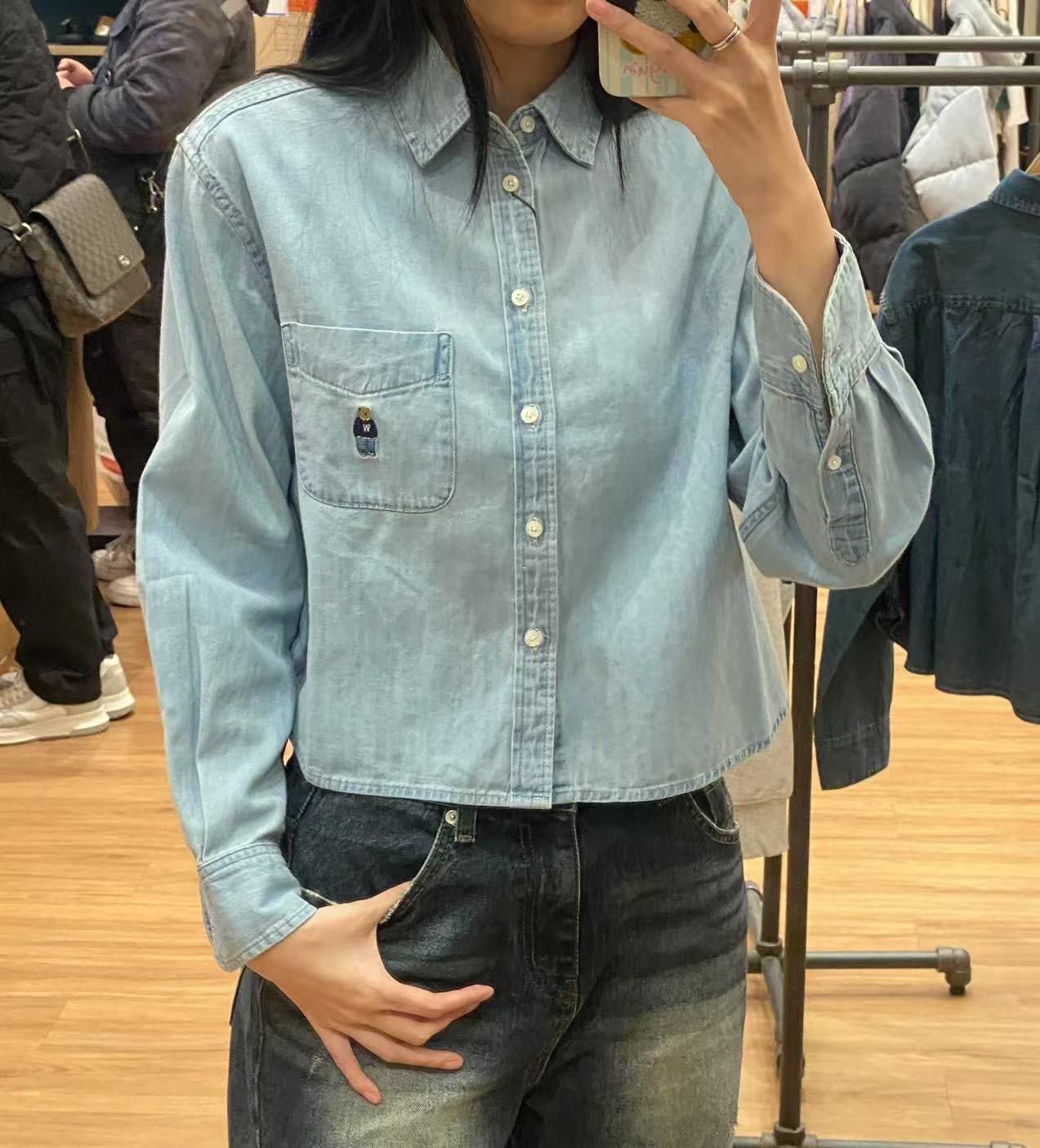 【現貨】韓國 Who.A.U Steve Crop Denim Shirts【WA074】 - STT Mall HK 靚太網購