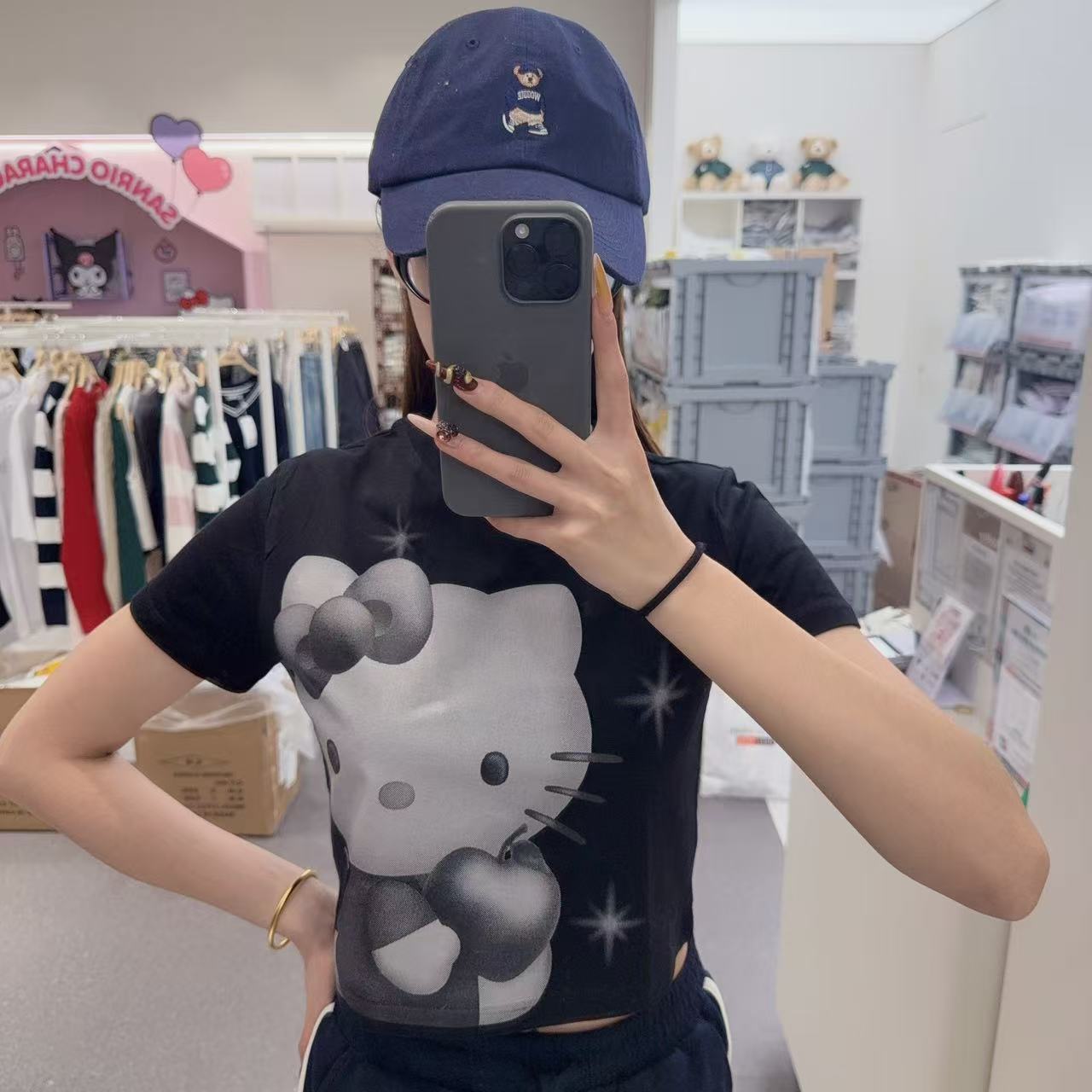 韓國 SPAO Hello Kitty Crop T-shirt【SP086】