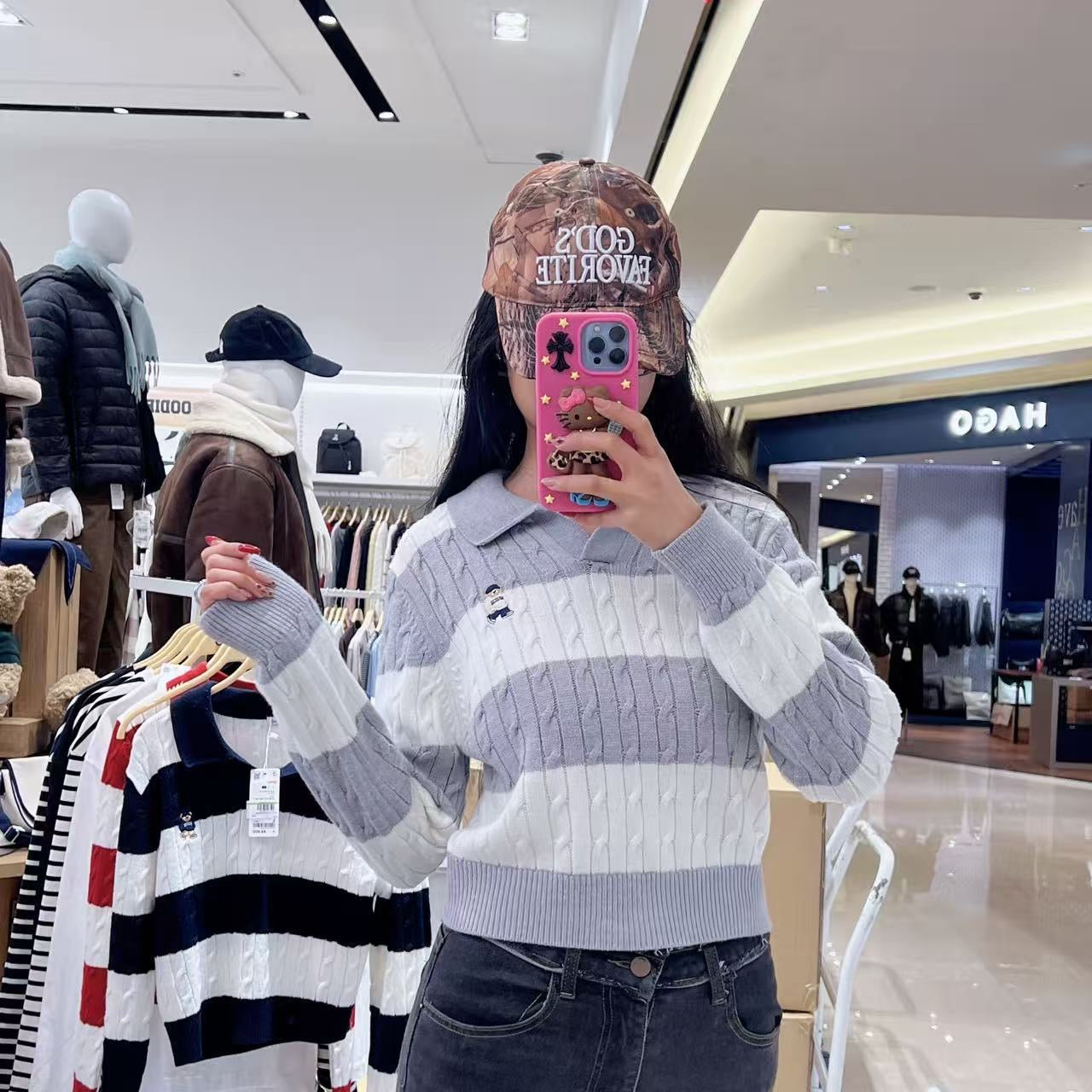 韓國 SPAO Cable Semi-Open Crop Sweater【SP211】