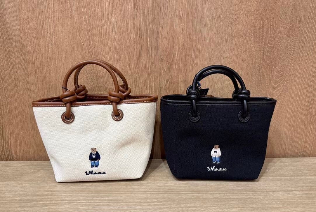 韓國 Who.A.U Canvas 2-way Tote Bag【WA210】