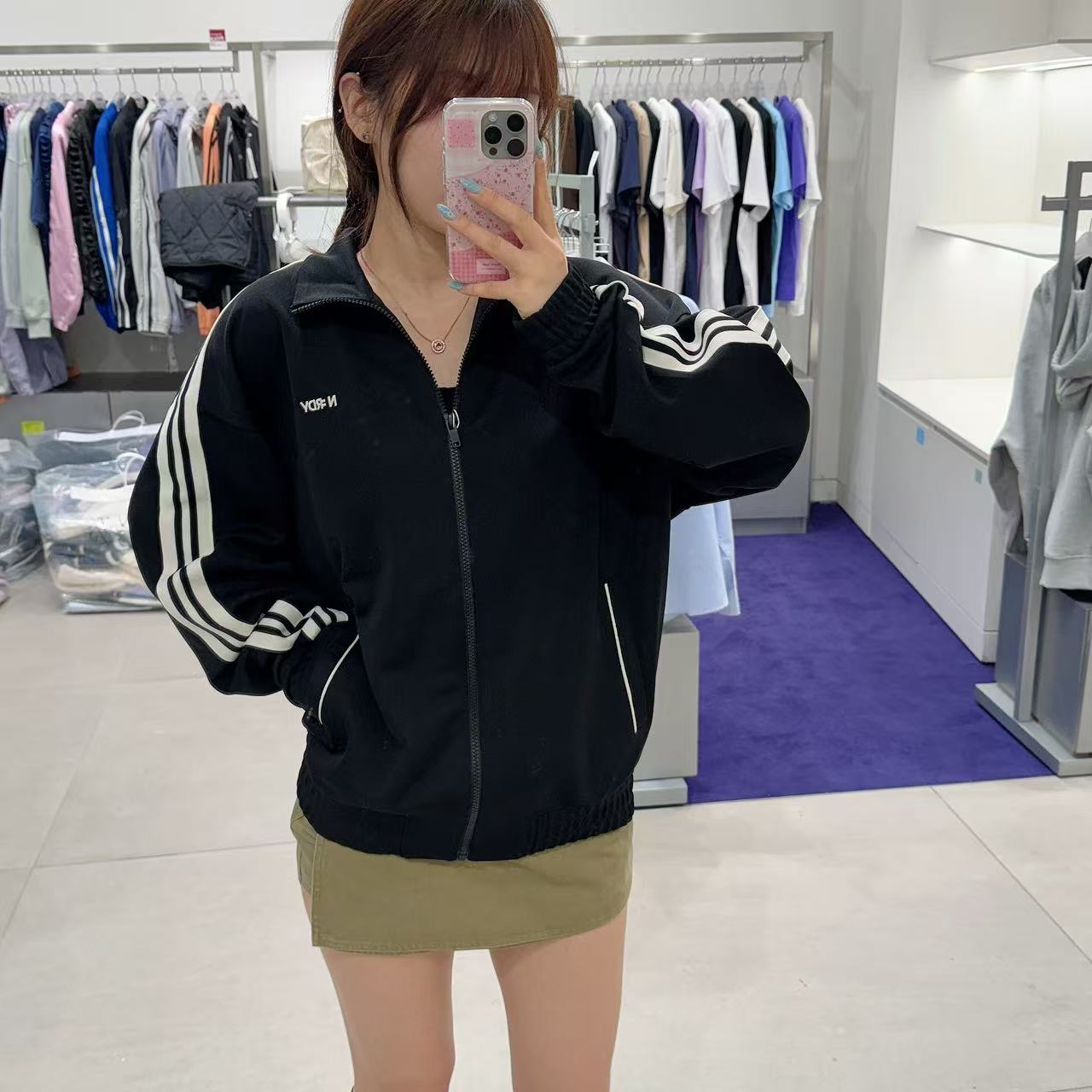 韓國 Nerdy Jacquard Tape Track Top【NY173】