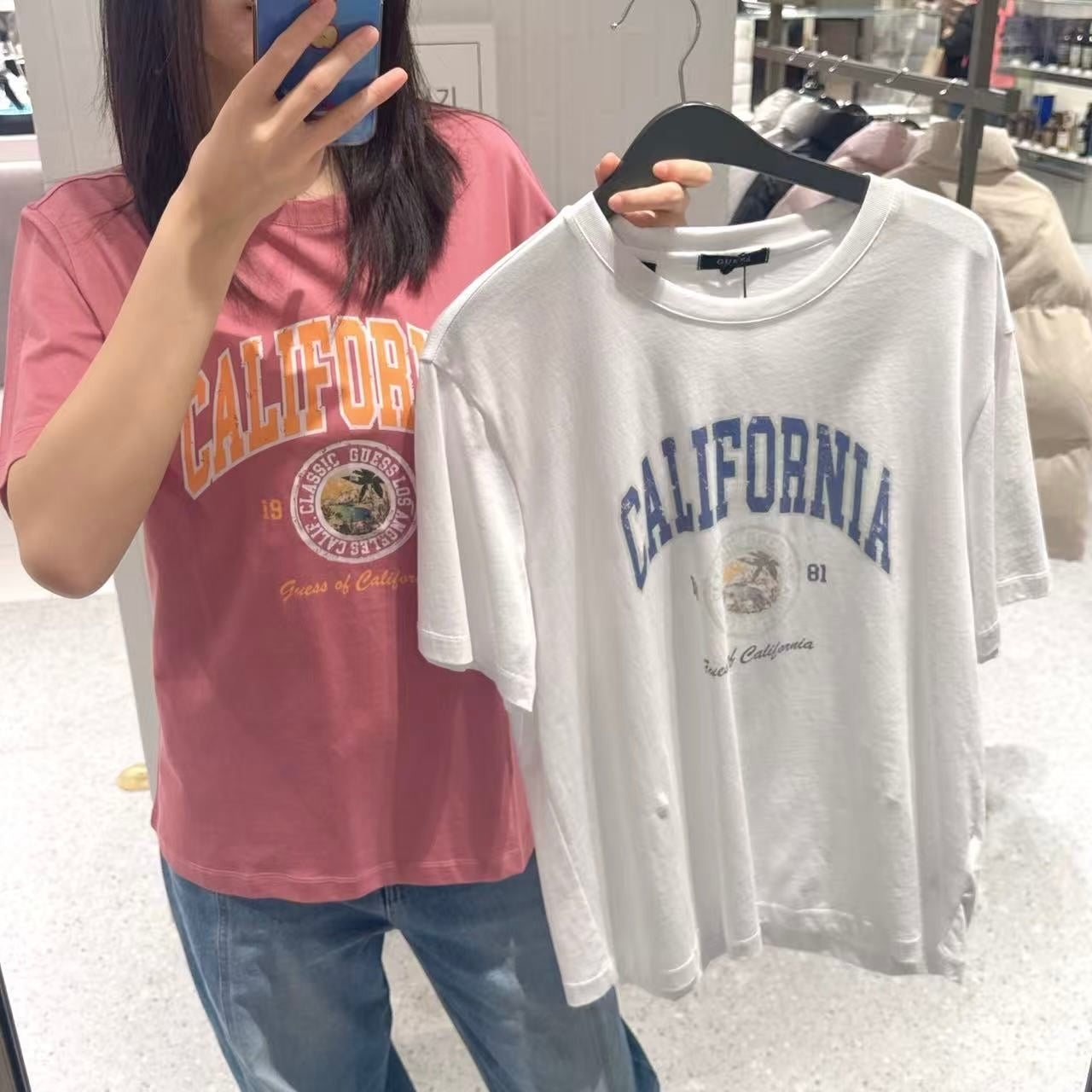 韓國 Guess Uni Semi-Overfit Vintage Logo Short Sleeve T-shirt【GU006】