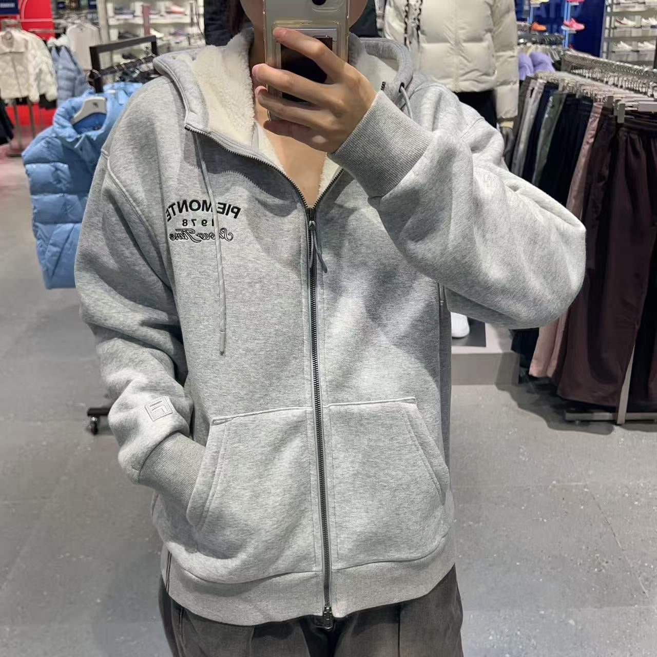 韓國 FILA Fleece-Lined Hooded Zip-up【FA039】