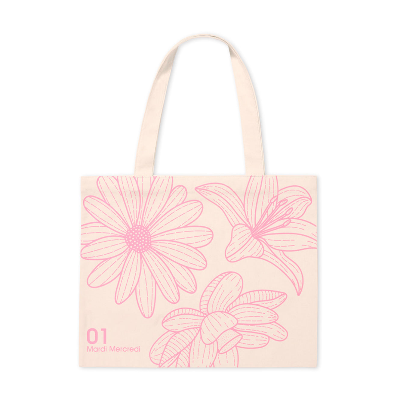 韓國 Mardi Mercredi CANVAS BAG TRIPLE FLOWER 【MM043】