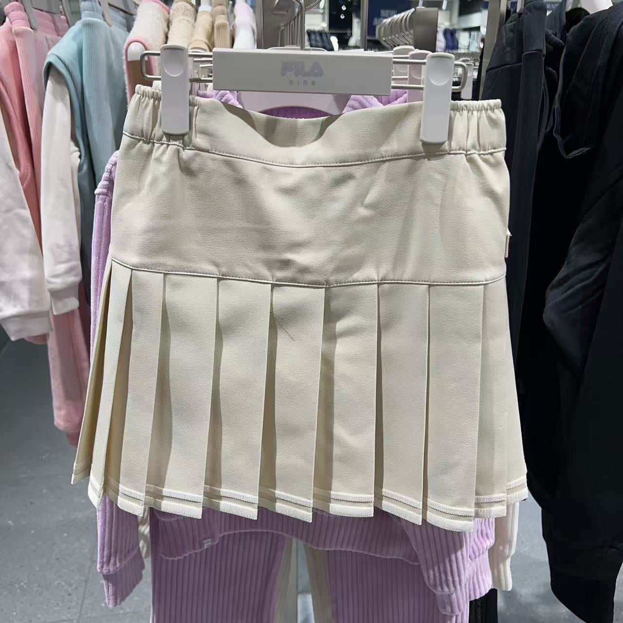 韓國 FILA Kids Tape-hem pleated skirt 【FA078】