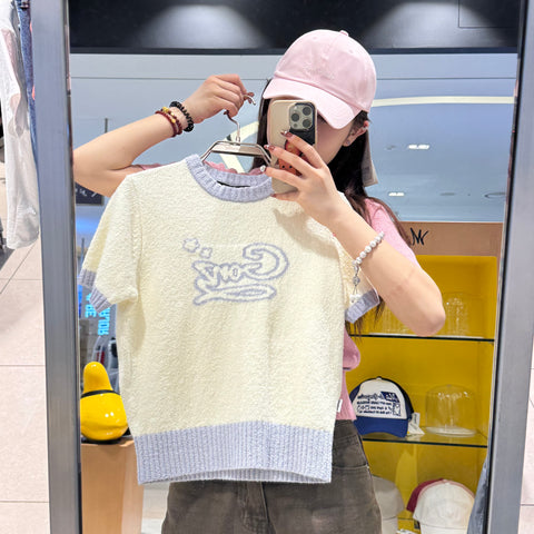 韓國 Mark Gonzales GONZ GRAPHIC WOMENS HALF SLEEVE KNIT TOP【MG163】