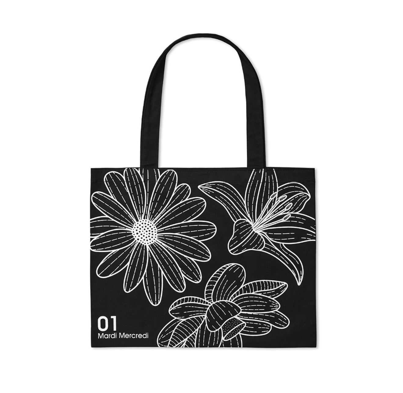 韓國 Mardi Mercredi CANVAS BAG TRIPLE FLOWER 【MM043】