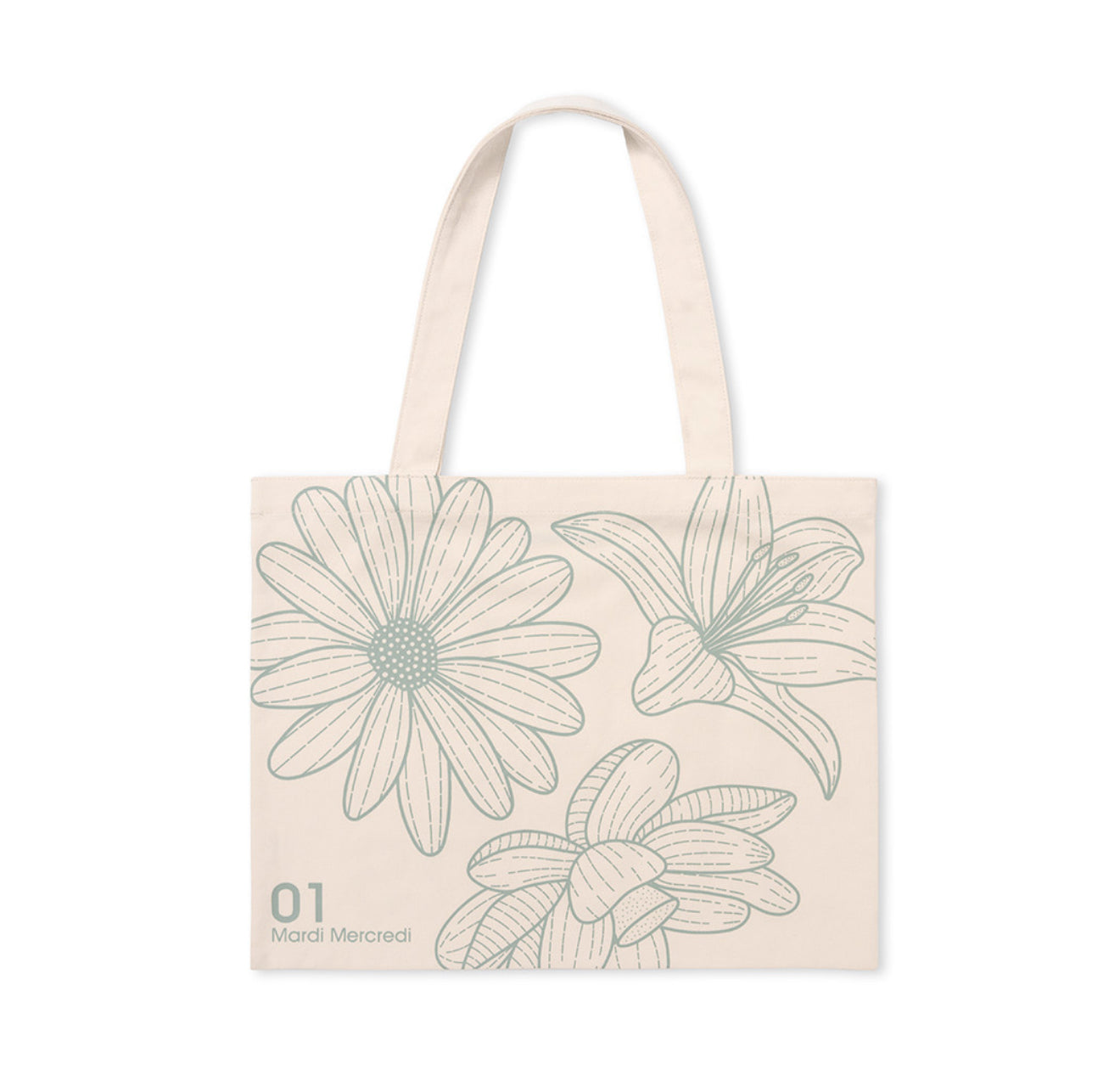 韓國 Mardi Mercredi CANVAS BAG TRIPLE FLOWER 【MM043】