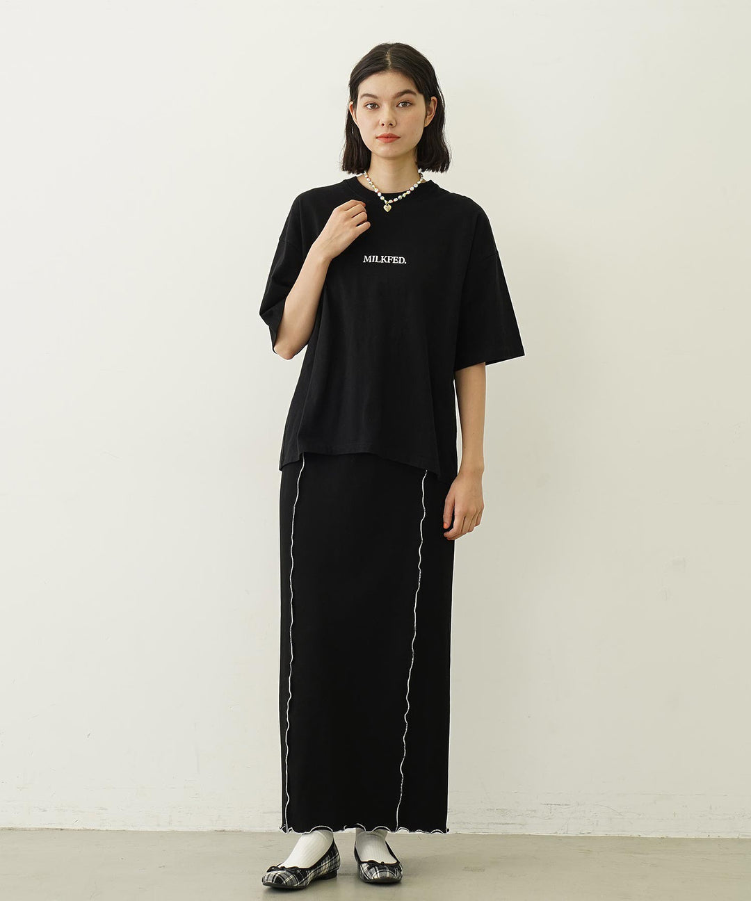 日本直送 MILKFED DONUT AND LOGO WIDE S/S TEE【SJ030】