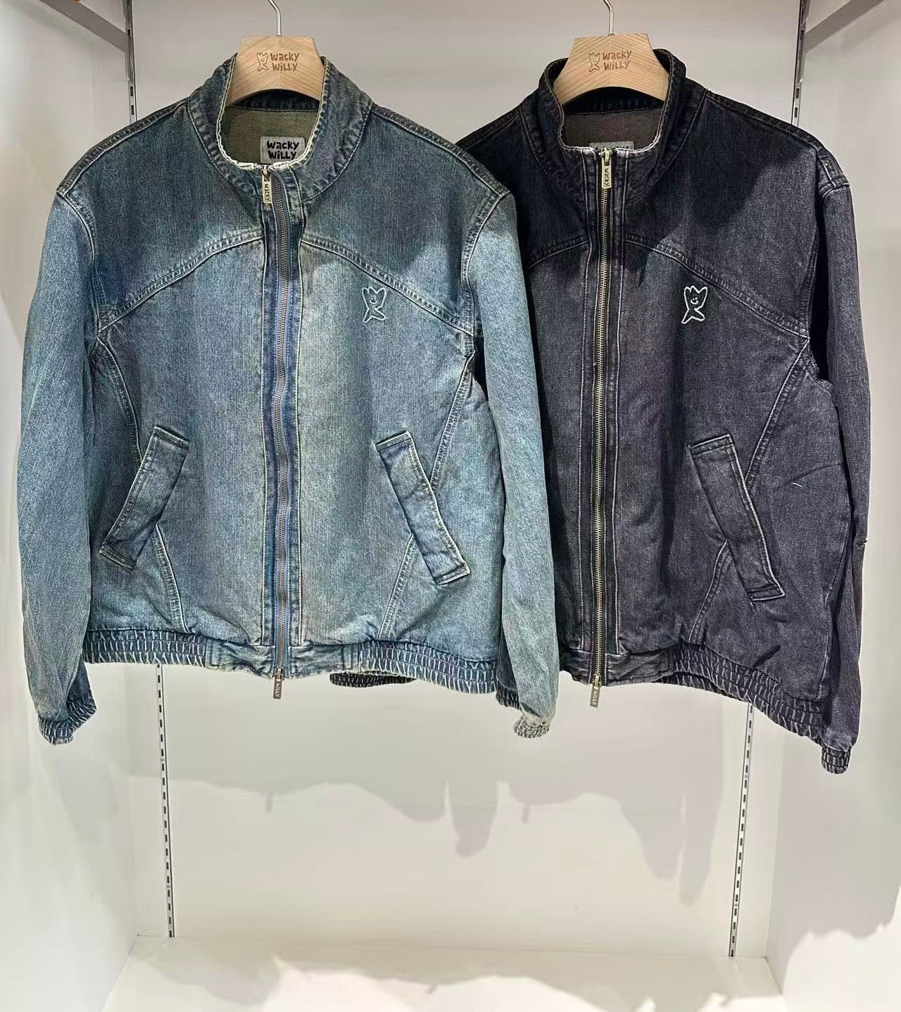 韓國 Wacky Willy Denim high-neck full-zip【WW106】