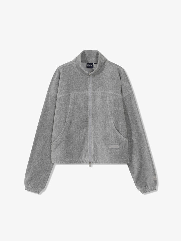 韓國 Fila Velour Corduroy Stand Neck Zip-Up Top【SC036】