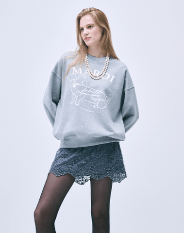 韓國 Mardi Mercredi SWEATSHIRT SWING THE TAIL DDANJI FLOWER CHOKER【MM067】 - Image