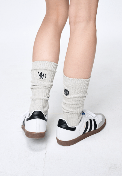韓國 Mardi Mercredi LONG SOCKS MRD LOGO - STT Mall HK 靚太網購 -- HEATHER NAVY