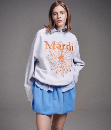 韓國 Mardi Mercredi SWEATSHIRT FLOWERMARDI NEEDLEWORK