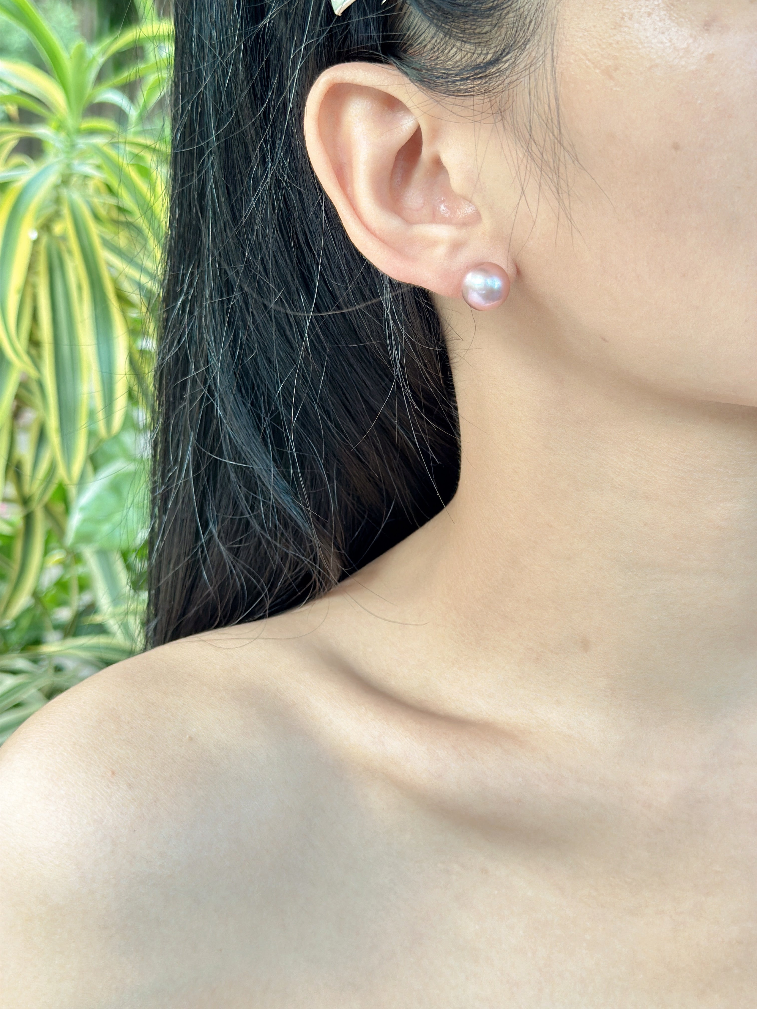 【現貨】925銀+淡水愛迪生單珠耳釘11-12mm【ST321】