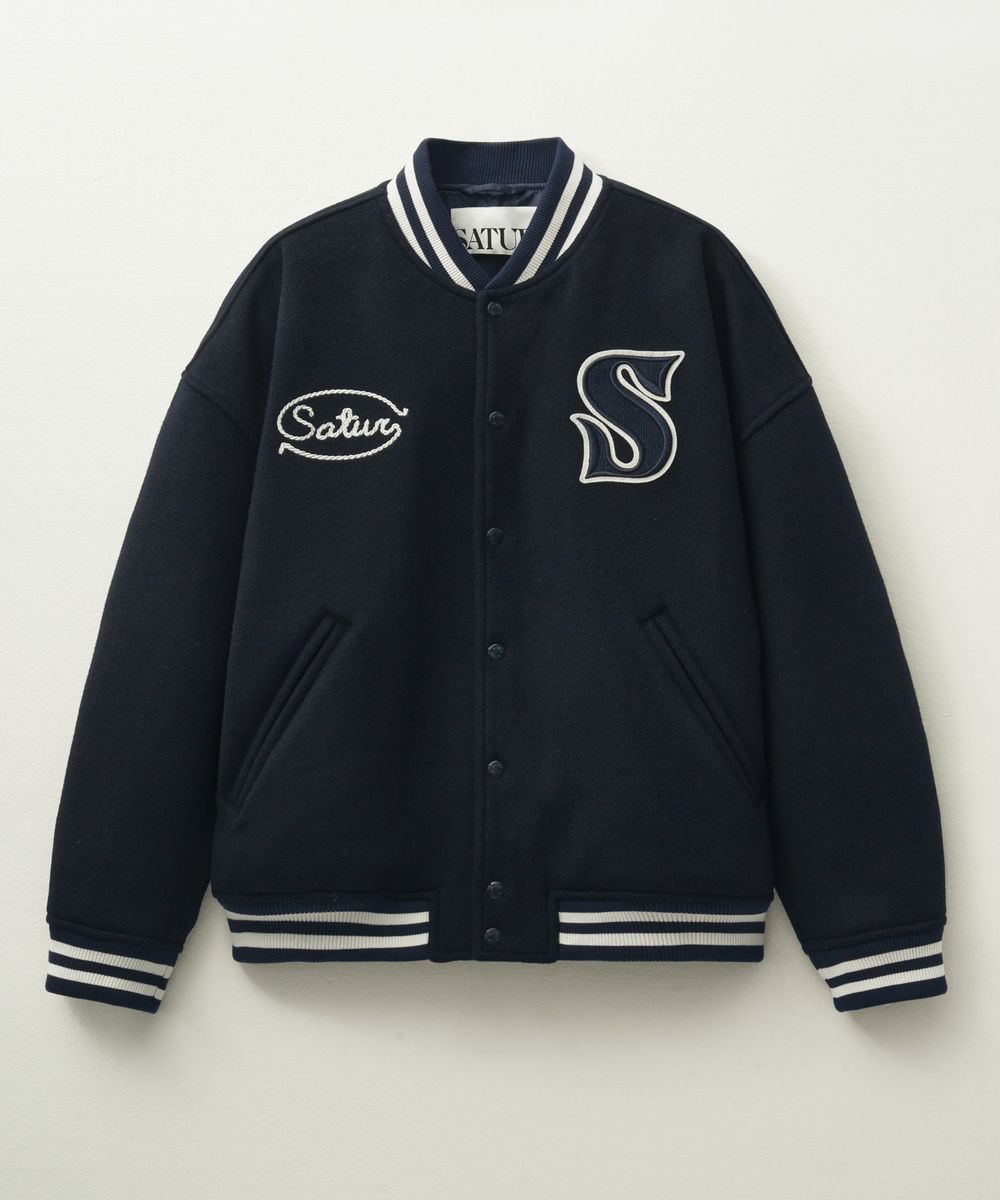 韓國 Satur Applique Wool Varsity Jacket【SR044】
