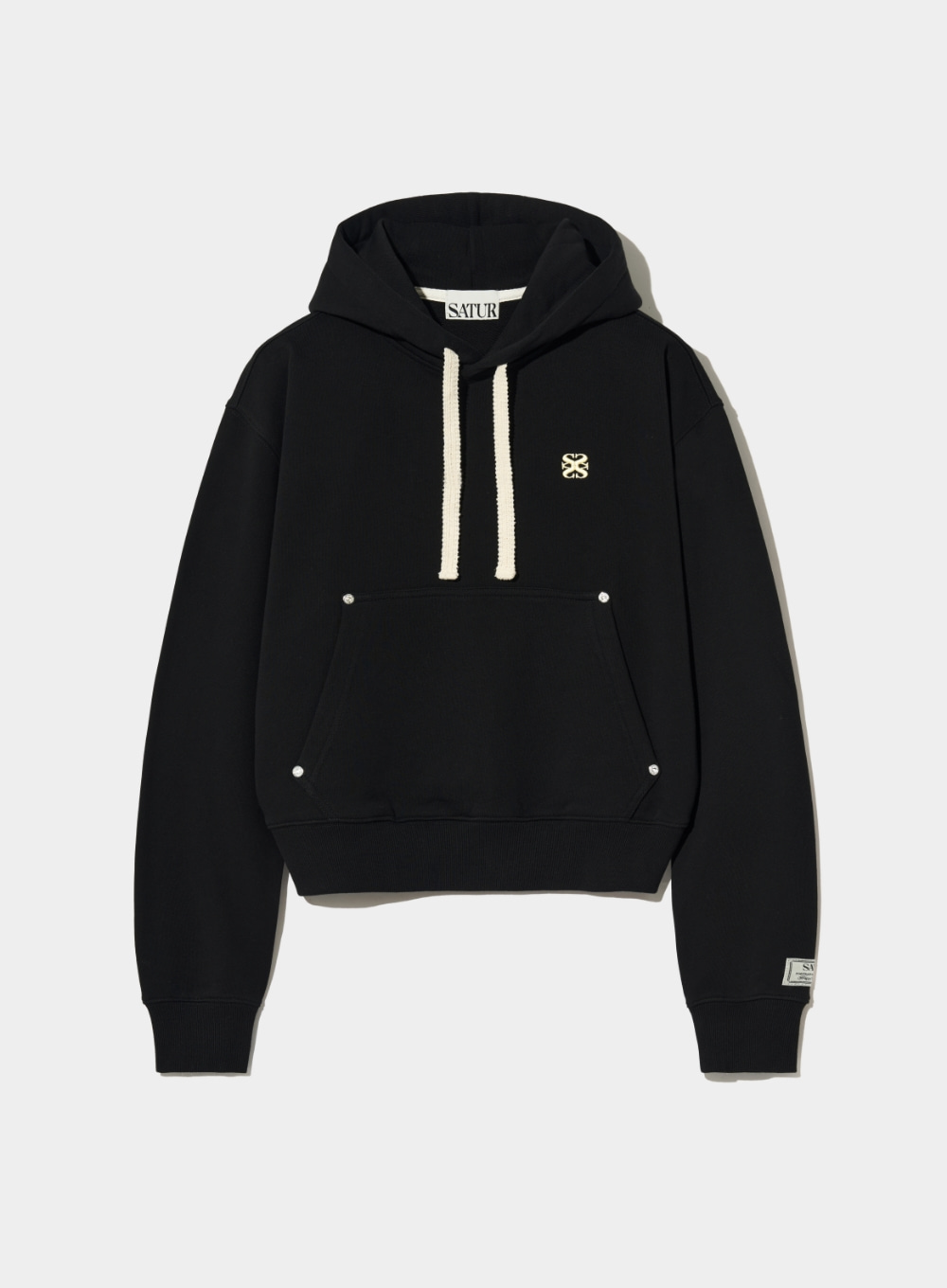 韓國 Satur (W) Classic Small Logo Rivet Hoodie【SR040】