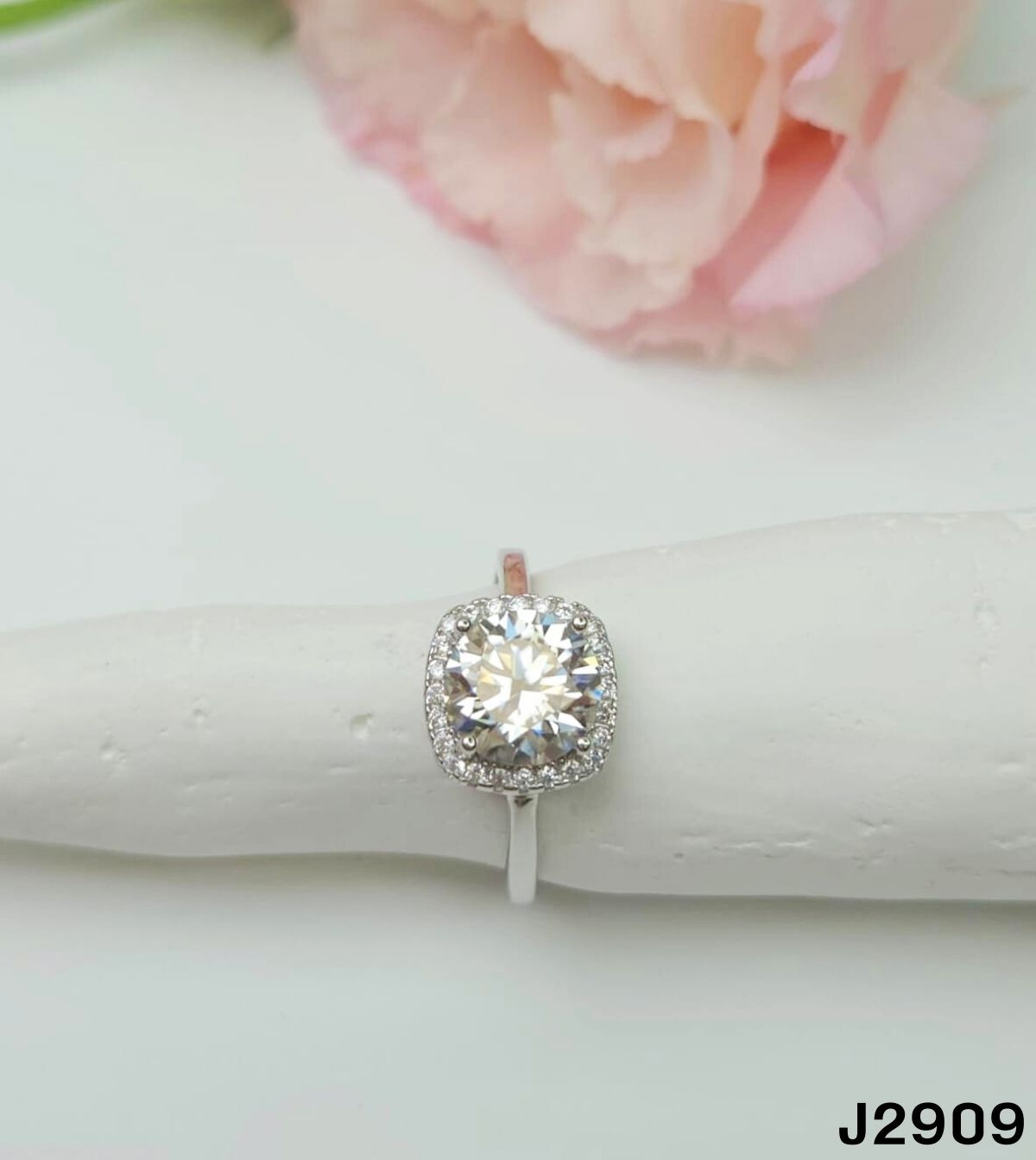 S925銀 莫桑鑽戒指 J2909-2Ct【SS797】