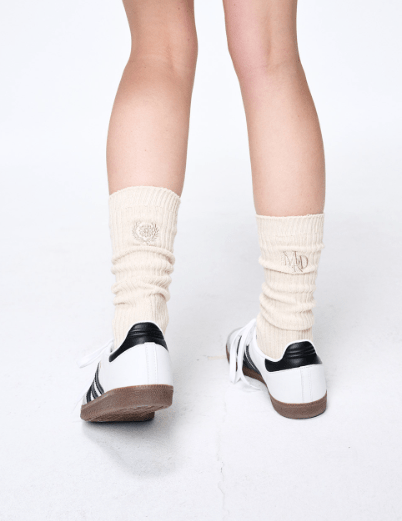 韓國 Mardi Mercredi LONG SOCKS MRD LOGO - STT Mall HK 靚太網購 -- LIGHTBEIGE LATTE