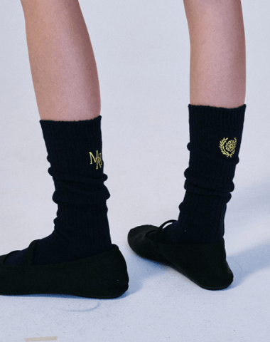 韓國 Mardi Mercredi LONG SOCKS MRD LOGO - STT Mall HK 靚太網購 -- NAVY YELLOW
