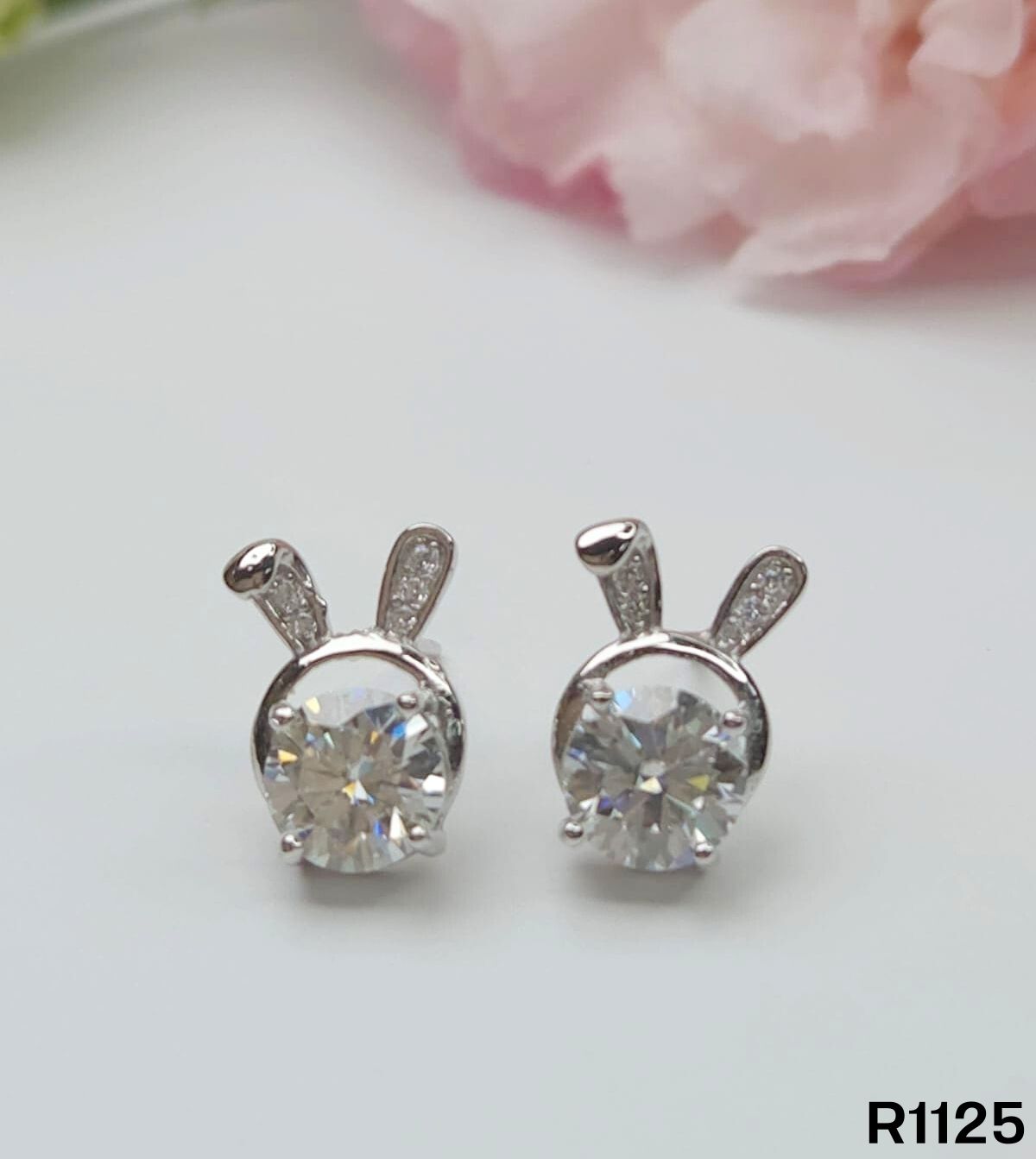 S925銀 莫桑鑽耳環 R1125-1Ct【SS778】