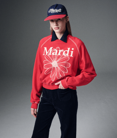 韓國 Mardi Mercredi SWEATSHIRT RAGLAN FLOWERMARDI