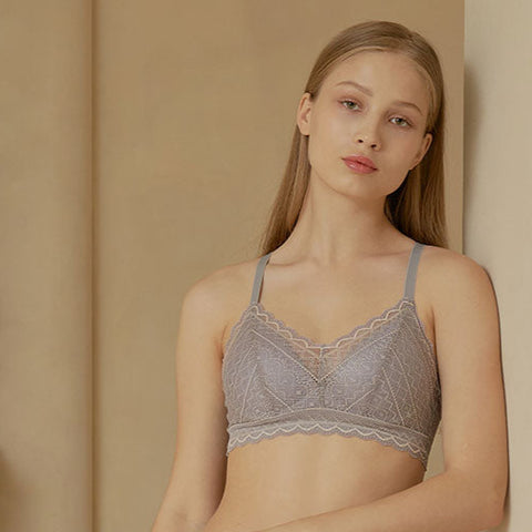 Comfort Lab Hook-And-Eye Triangle Ethnic Lace Bralette【LL040】