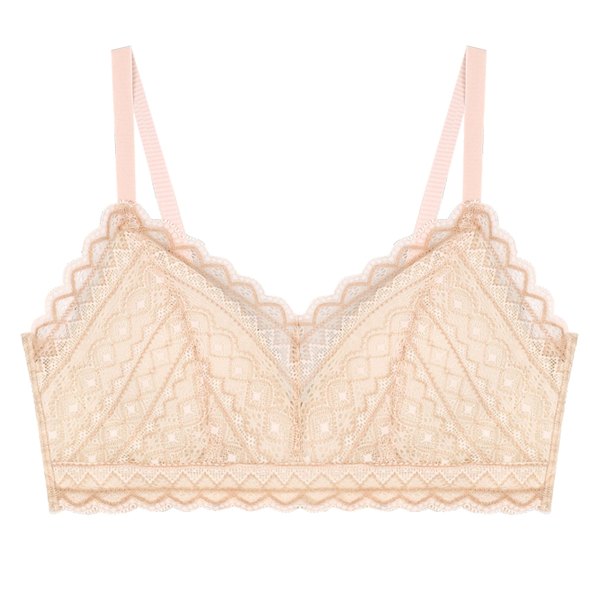 Comfort Lab Hook-And-Eye Triangle Ethnic Lace Bralette【LL040】