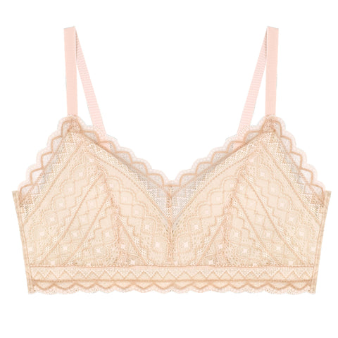 Comfort Lab Hook-And-Eye Triangle Ethnic Lace Bralette【LL040】