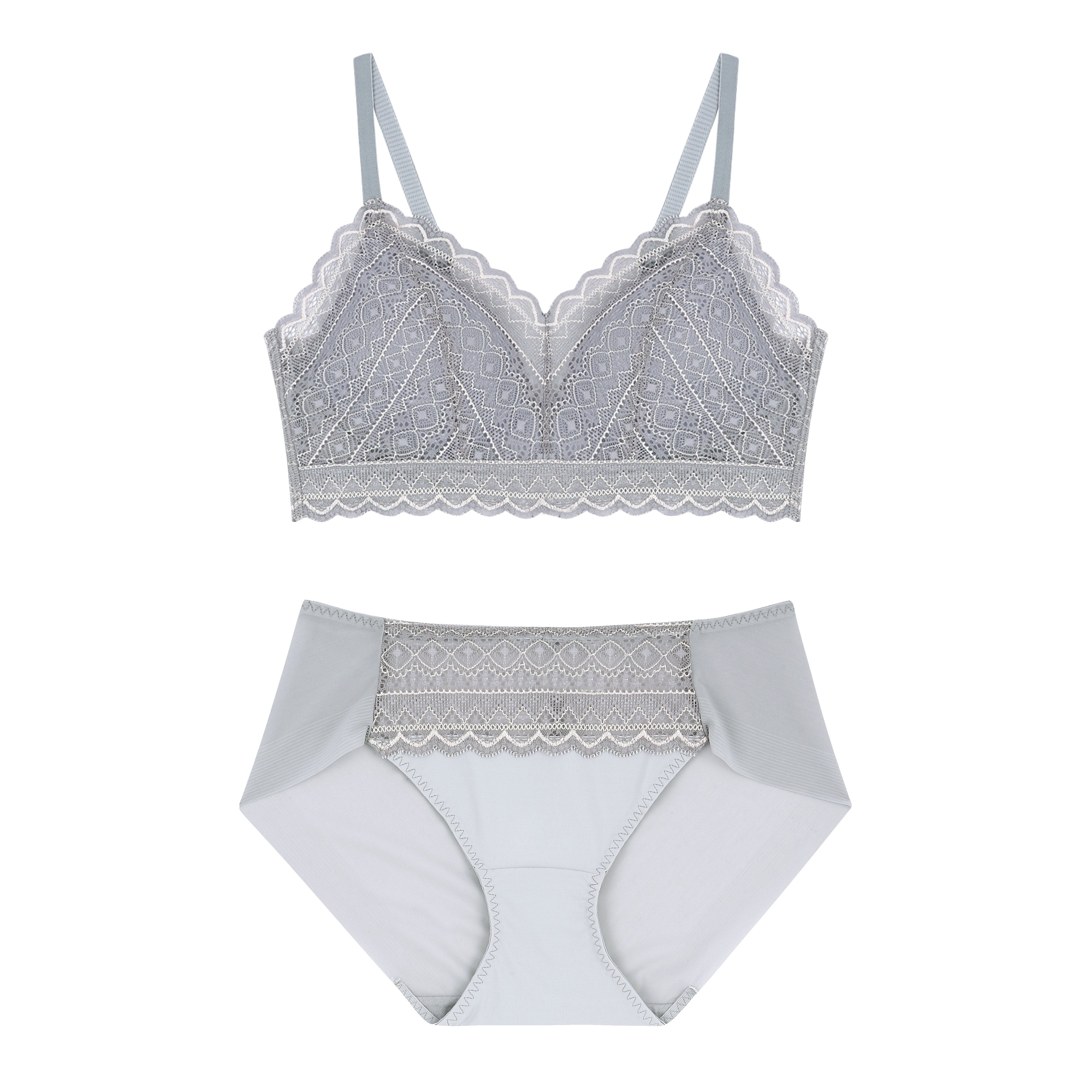 Comfort Lab Hook-And-Eye Triangle Ethnic Lace Bralette【LL040】