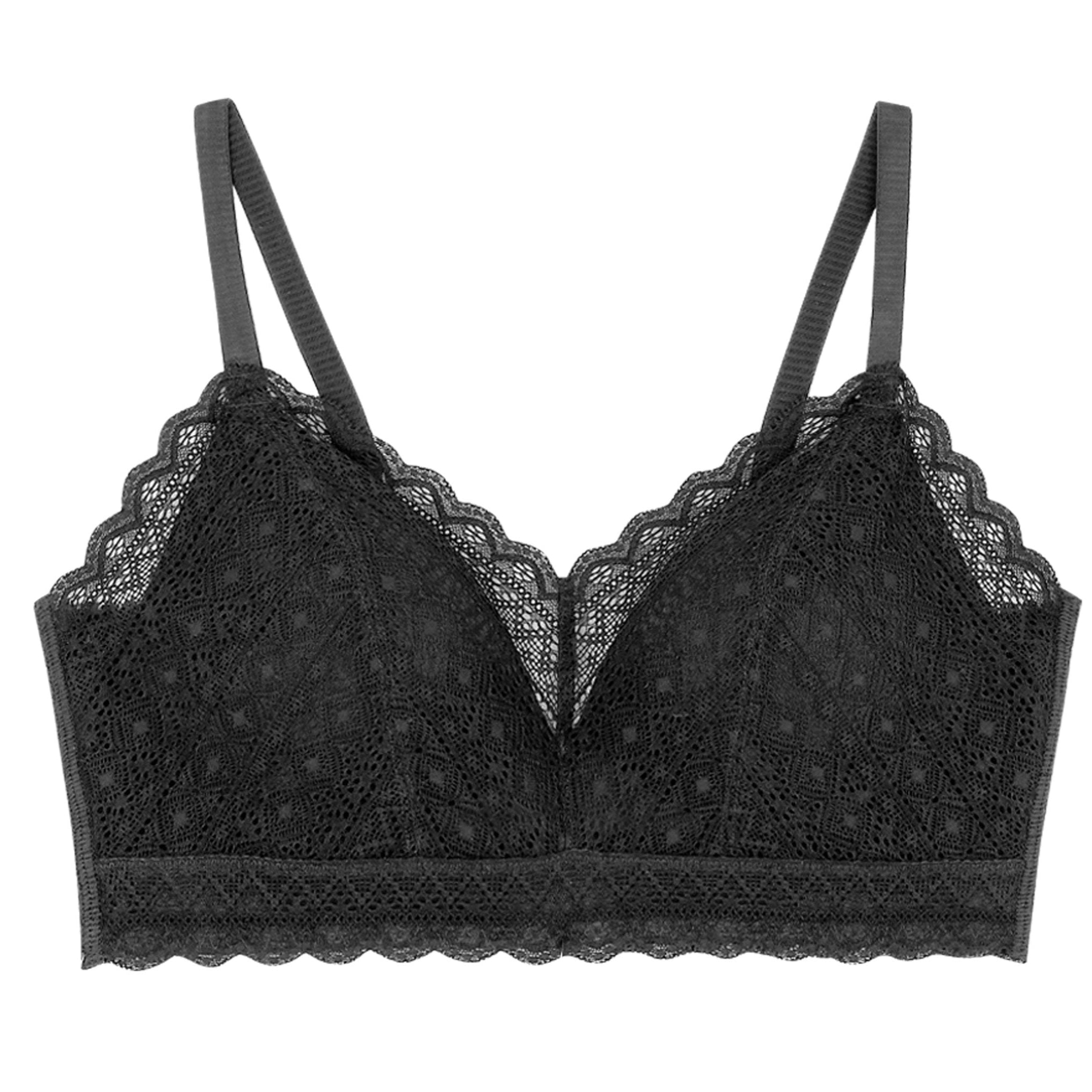 Comfort Lab Hook-And-Eye Triangle Ethnic Lace Bralette【LL040】