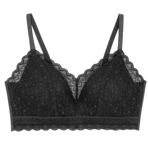 Comfort Lab Hook-And-Eye Triangle Ethnic Lace Bralette【LL040】