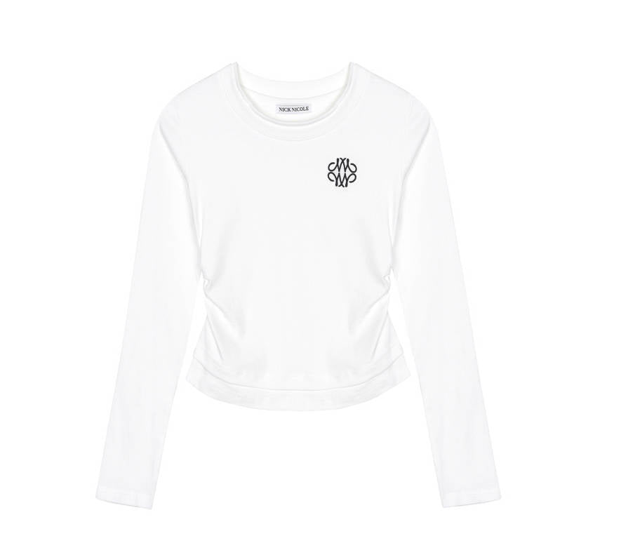 韓國 Nick Nicole MINIMAL SHIRRING DOUBLE LAYERED TOP【NN129】