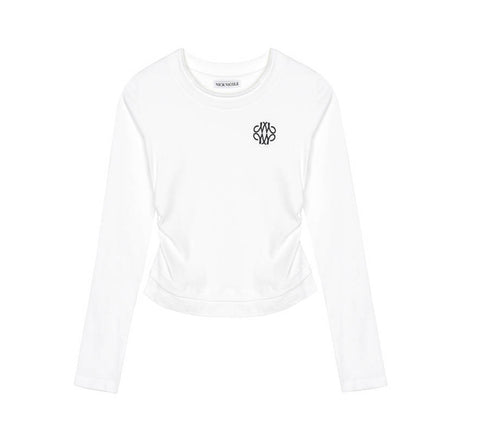韓國 Nick Nicole MINIMAL SHIRRING DOUBLE LAYERED TOP【NN129】 - Image