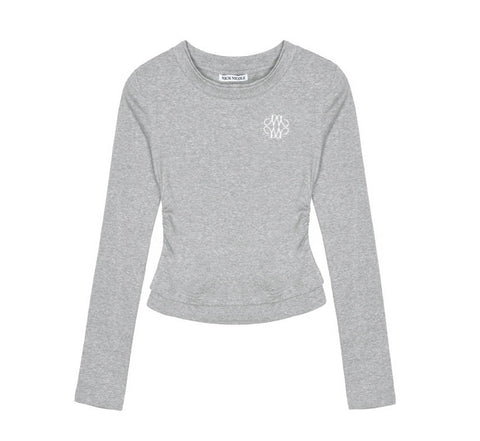 韓國 Nick Nicole MINIMAL SHIRRING DOUBLE LAYERED TOP【NN129】 - Image
