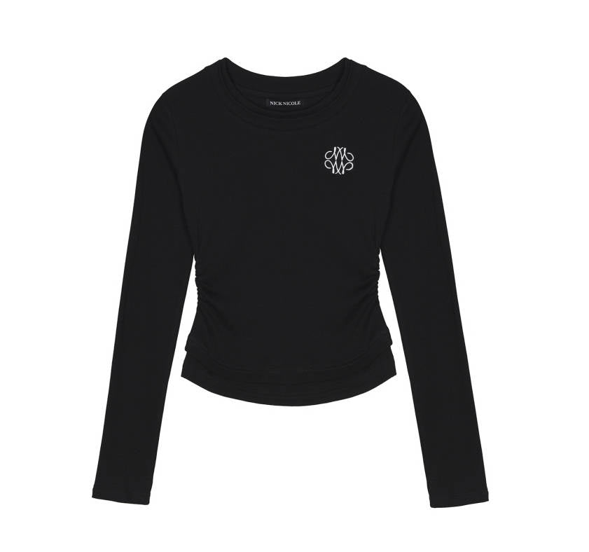 韓國 Nick Nicole MINIMAL SHIRRING DOUBLE LAYERED TOP【NN129】