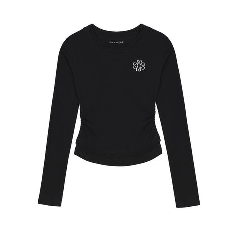 韓國 Nick Nicole MINIMAL SHIRRING DOUBLE LAYERED TOP【NN129】 - Image