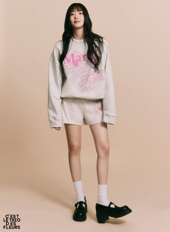 韓國 Mardi Mercredi SWEATSHIRT TRIPLE FLOWER【MM007】 - STT Mall HK 靚太網購