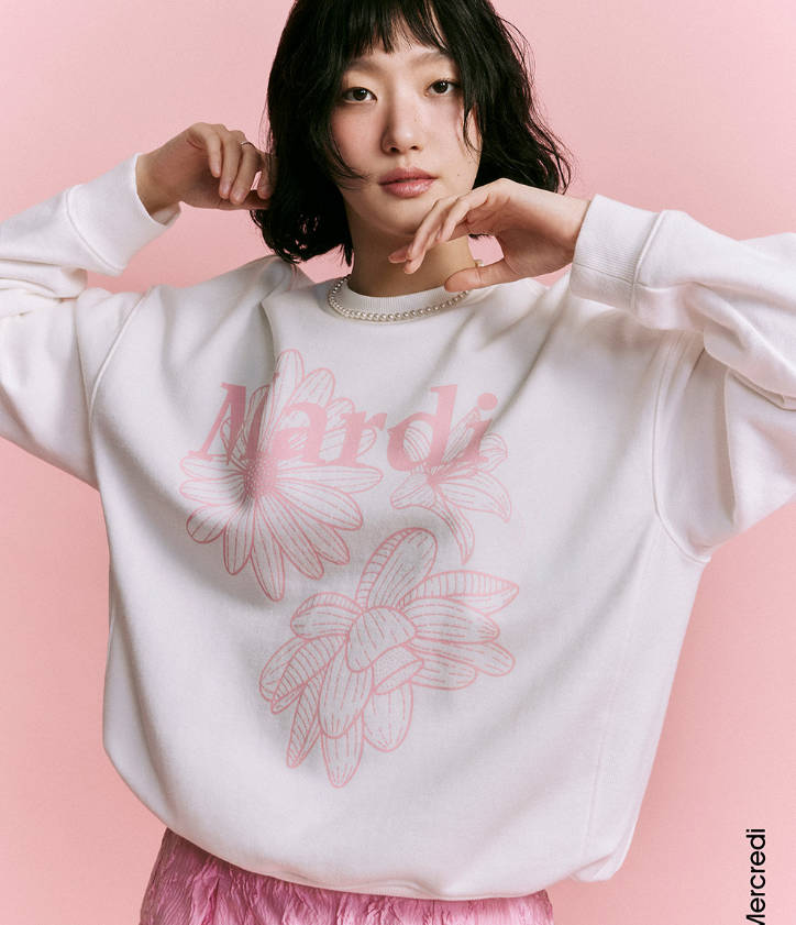 韓國 Mardi Mercredi SWEATSHIRT TRIPLE FLOWER【MM007】 - STT Mall HK 靚太網購